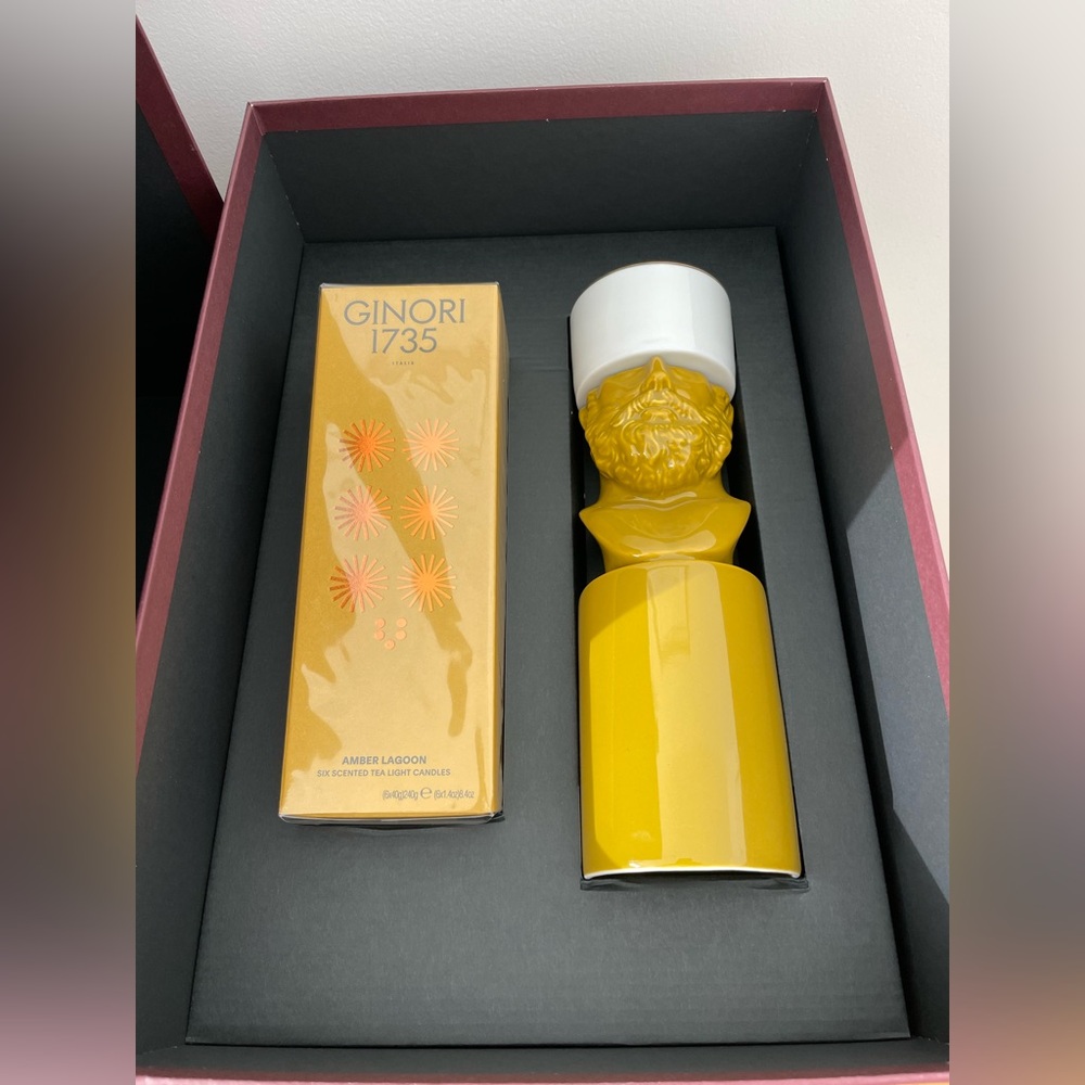 Ginori 1735 Il Letterato “The Scholar” Amber Lagoon Candle. New with box!
